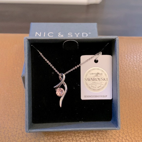 Swarovski Jewelry - Pink Crystal Ribbon Necklace